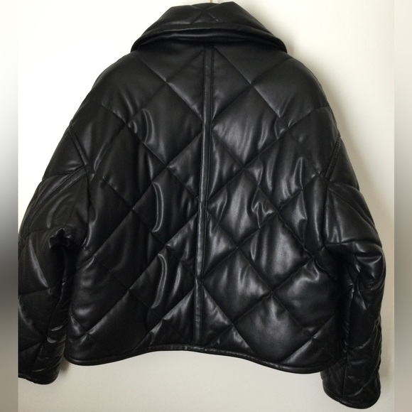 STAND STUDIO Black Puffy Jacinda Puffer Quilted Jacket Size 34 $430 - Picture 7 of 16